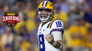 Garrett Nussmeier NFL Draft Interview: Faith & Senior Bowl Expectations (Senior Bowl). Photo by Stephen Lew-Imagn Images