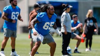 Lions UDFA With Best Chance To Make Roster: Kingsley Eguakun (NFL). Photo by Junfu Han / USA TODAY NETWORK