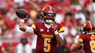 How Did Jayden Daniels Fare In NFL Debut? (NFL). Photo by Nathan Ray Seebeck-Imagn Images