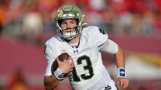 Riley Leonard NFL Draft Scouting Report (Scouting Reports). Photo by Gary A. Vasquez-Imagn Images