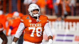 Kelvin Banks Jr's 3 Best NFL Draft Fits (2025 NFL Draft). Photo by Mark J. Rebilas-Imagn Images