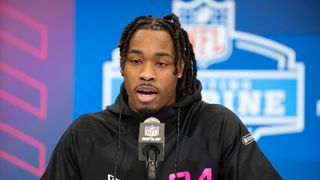 Jahdae Barron Looks Like 1st-Rounder (NFL Combine). Photo by Tanner Pearson-Imagn Images
