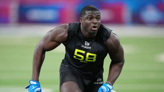 Femi Oladejo NFL Draft Interview: Massive Impact (Interviews). Photo by Kirby Lee-Imagn Images